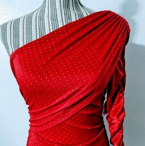 One shoulder sequin mini dress